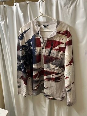 Ouku Longsleeve American Flag Top
